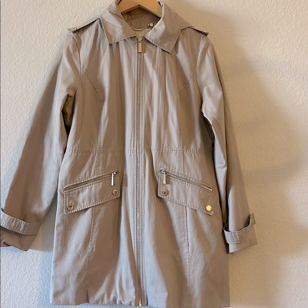 Michael Kors Tan Jacket with Gold Chain Detail